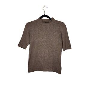 POL Short Sleeve Gray Mock Neck Sweater Size Small